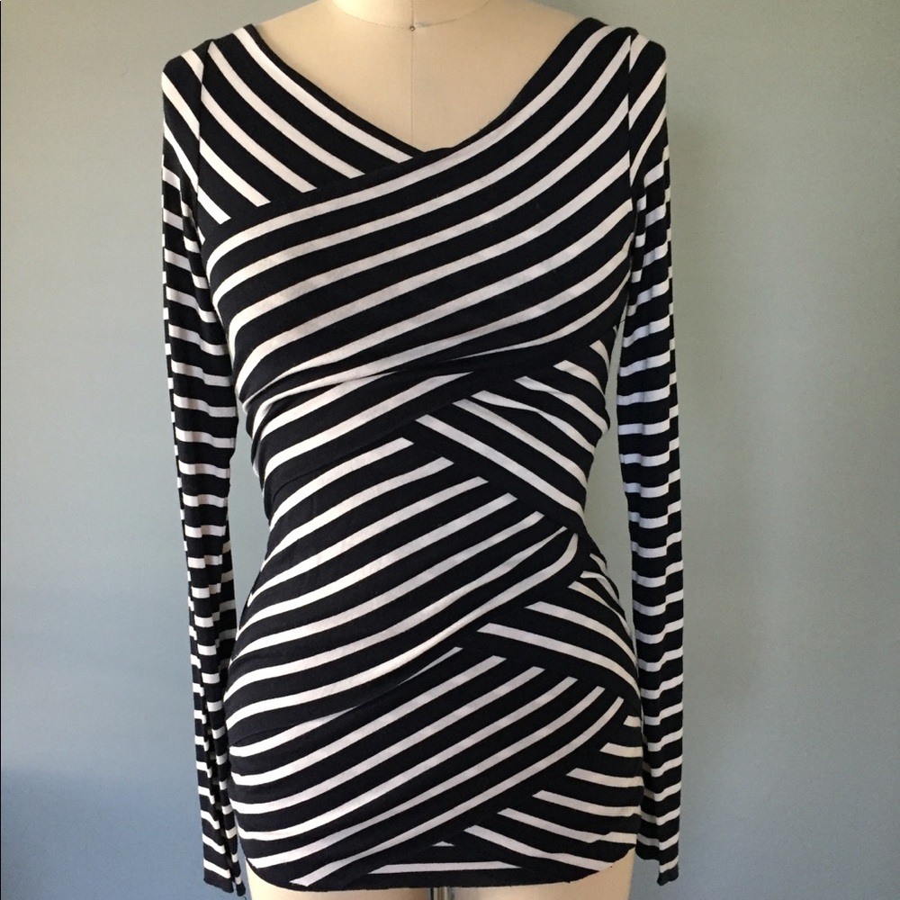Bailey44 Layered long sleeve top - Navy Stripe